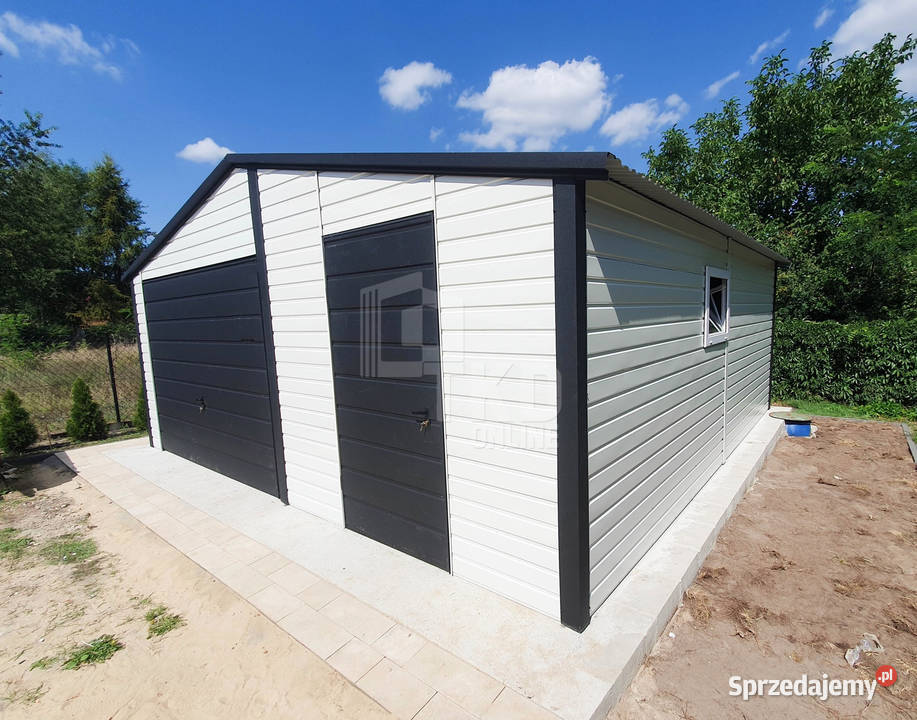 Garaż Blaszany 65x5 Brama drzwi okno Antracyt Kalisz