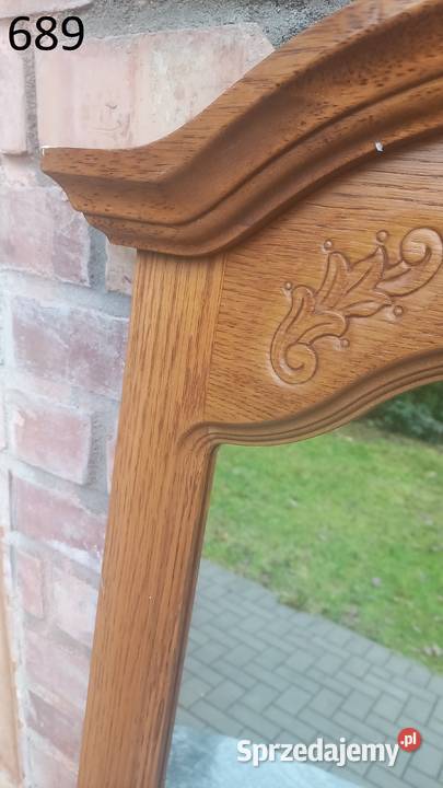 Lustro ścienne wiszące w drewnianej ramie 689 brązowy Lustra zachodniopomorskie Gawroniec