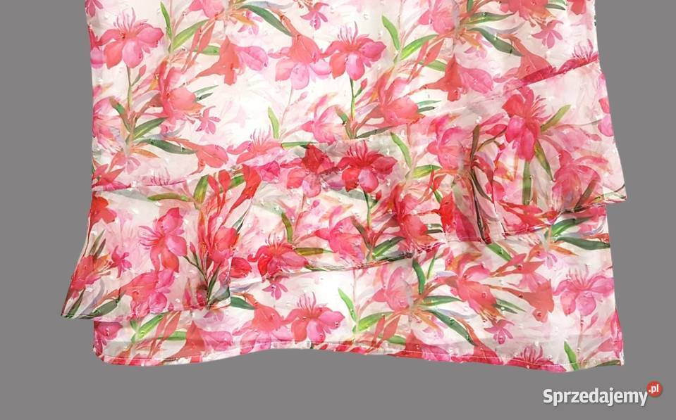 Bluzka różowa kwiaty na ramiączkach Mohito 36S Chrzanów