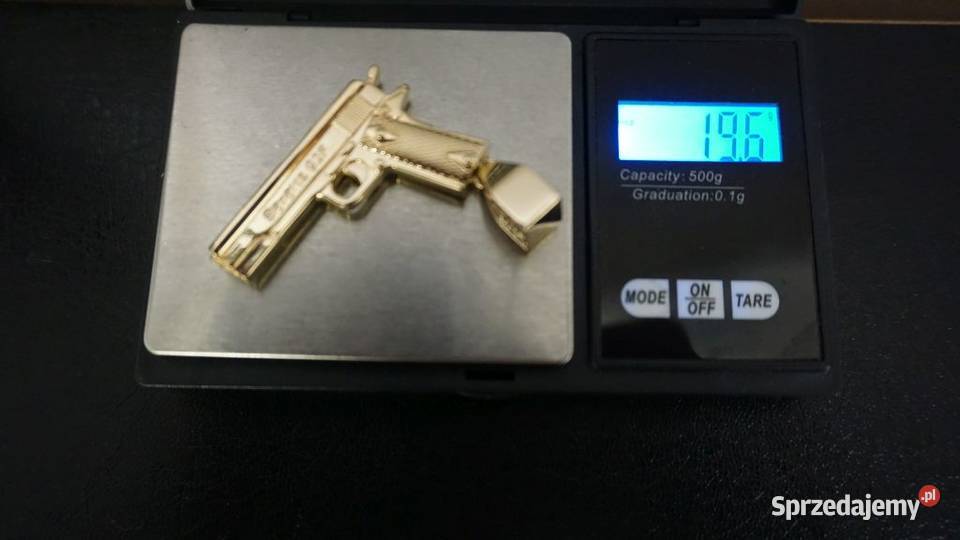 ZŁOTY WISIOREK ZAWIESZKA PISTOLET 20G złoto mazowieckie Warszawa