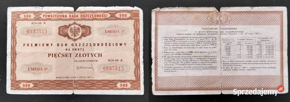 Premiowy Bon Oszczędnościowy 500 Leźnica Wielka-Osiedle