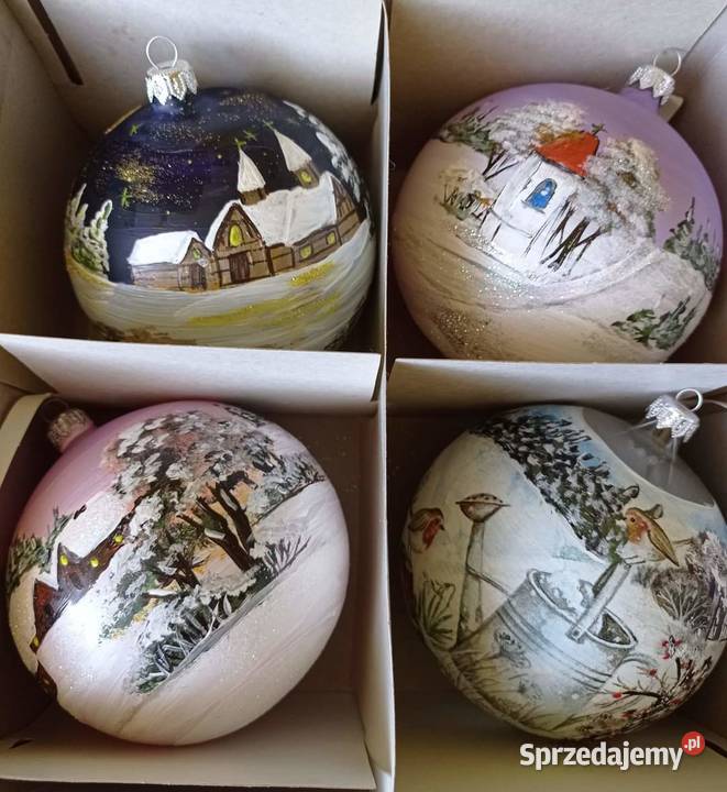 Bombki szklane ręcznie malowane