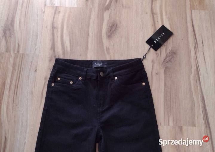 Mohito czarne jeansy skinny złote suwaki nowe z Spodnie lubelskie Puławy