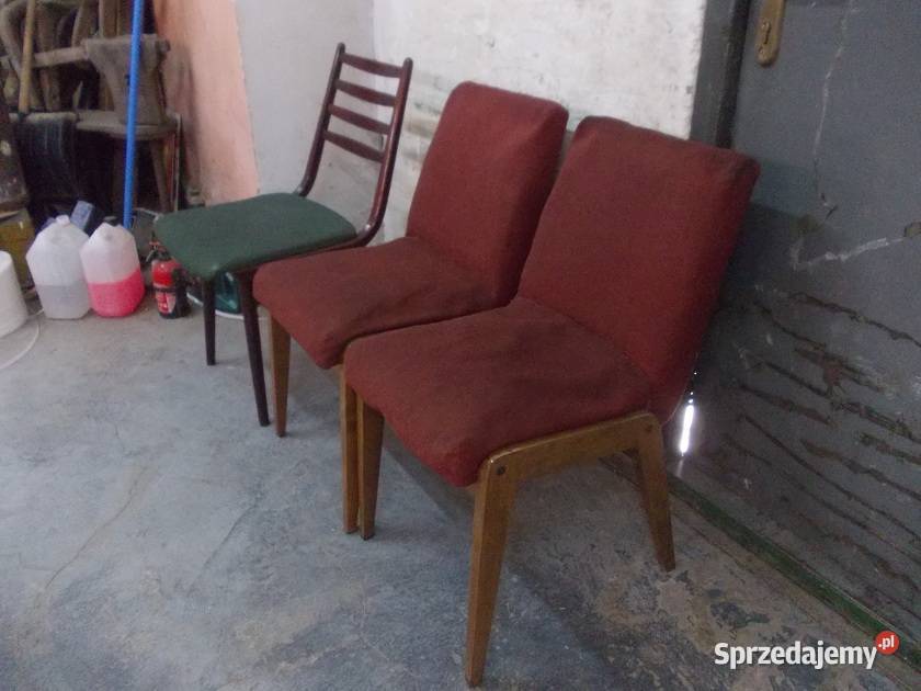 Stare krzesła drewniane AGA i inne PRL vintage Bielsko-Biała