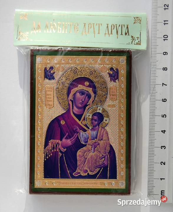 Matka Boża Hodegetria ikona rosyjska na desce wielokolorowy lubelskie Lublin sprzedam