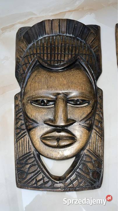 Afrykańska maska Wojownik Wykonana z jednego