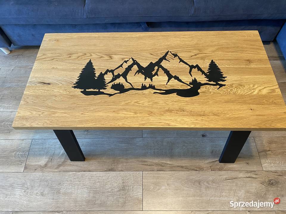 Stół kawowy dębowy z żywicą epoksydową Tarnów