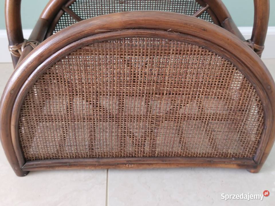 Gazetnik z ratanu stojak na gazety nowy Dom i Ogród Bytom