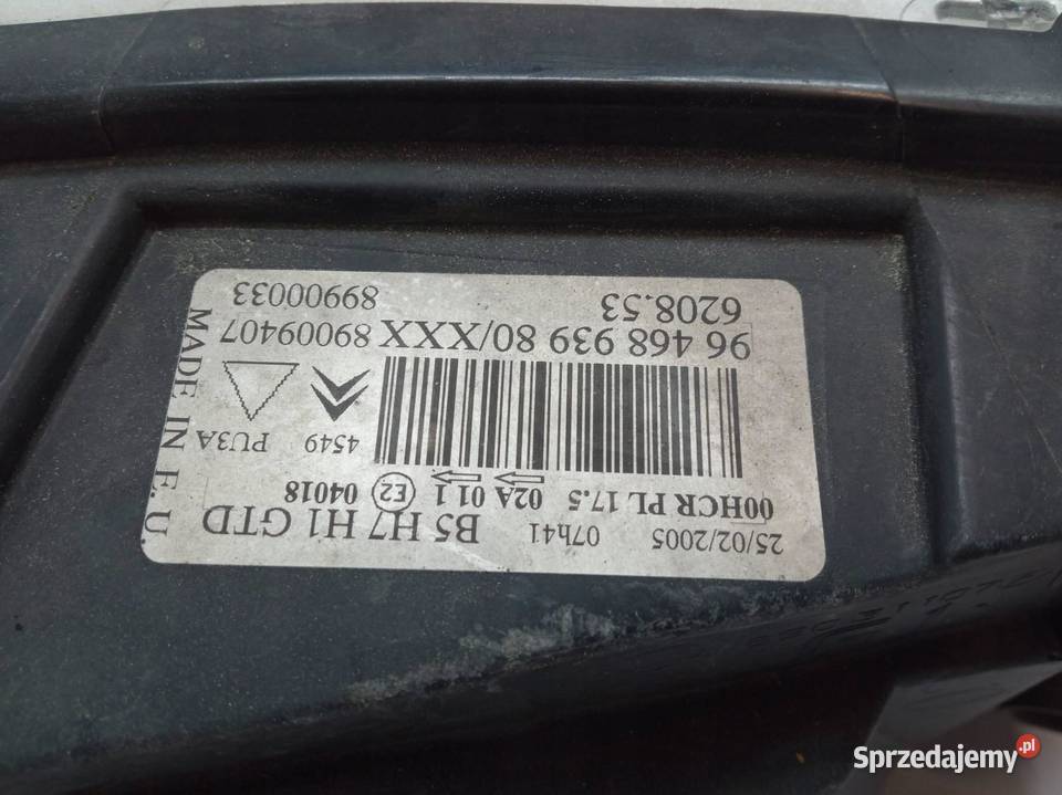 LAMPA PRZÓD LEWA EUROPA 9646893980 Citroen C4 I świętokrzyskie