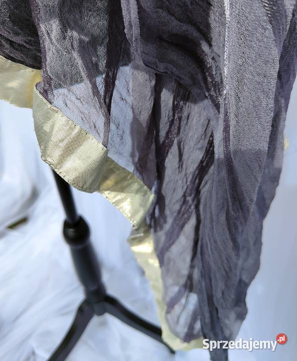 Szara indyjska chusta dupatta szyfon pasy pareo Dodatki zachodniopomorskie Szczecin sprzedam