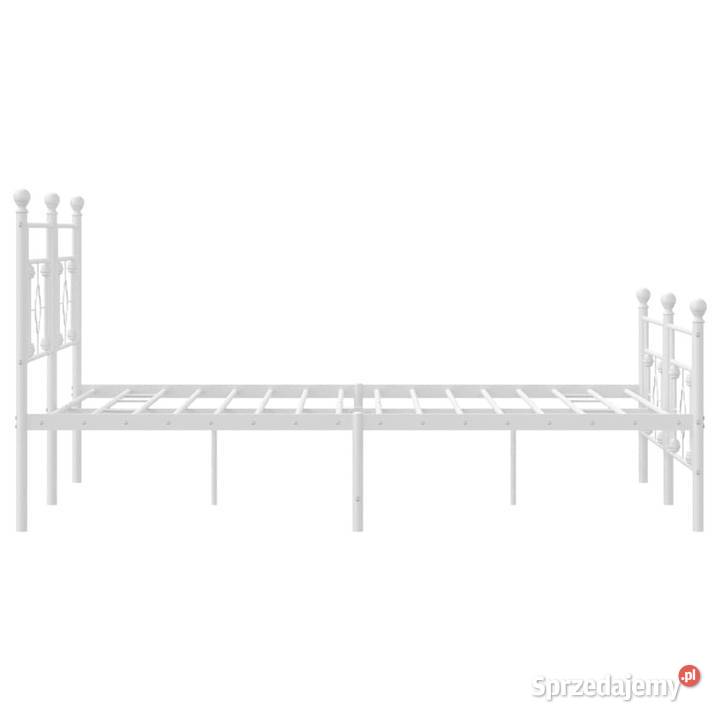 Łóżko Metalowe Białe Rama Łóżka Ze Stelażem
