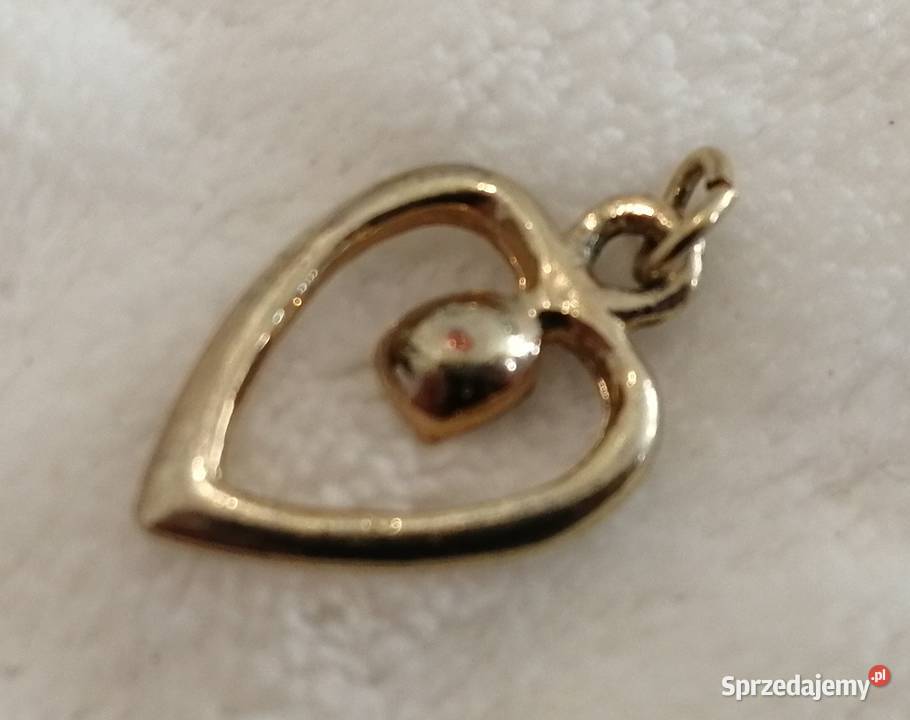Wisiorek zawieszka serce z kamieniem 13x19 Zegarki i Biżuteria Czeladź