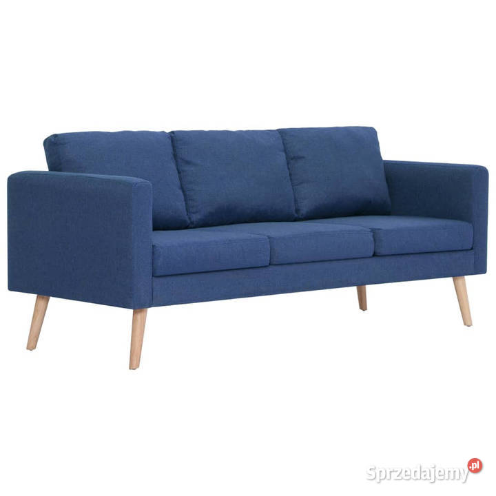 3osobowa sofa tapicerowana tkaniną niebieska mazowieckie sprzedam