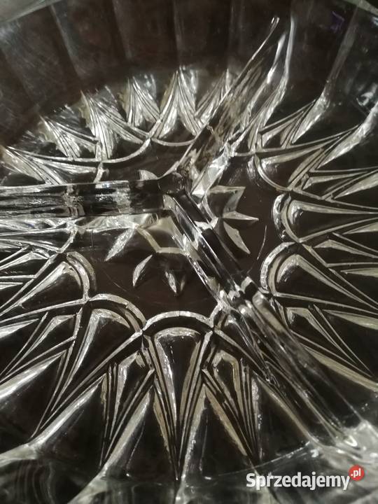 Okrągły dzielony kryształowy talerz patera na Kuźnia Raciborska