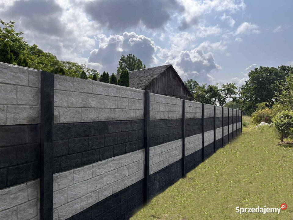 Nowoczesny Styl Ogrodzenia Betonowego Grafit podkarpackie