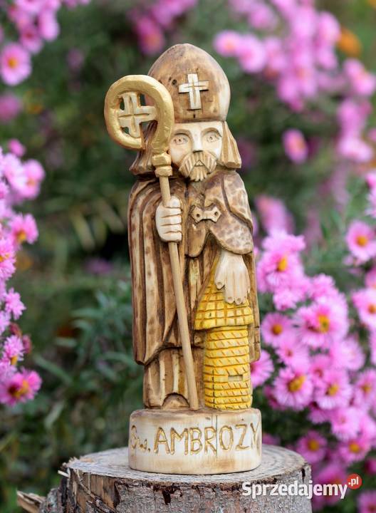 Św Ambroży rzeźba Ludowa