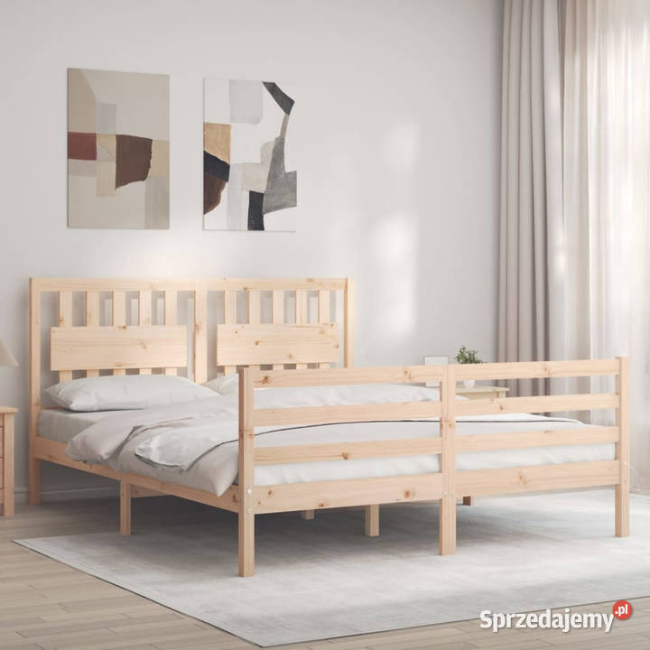 Rama łóżka z wezgłowiem lite drewno 160x200 Warszawa