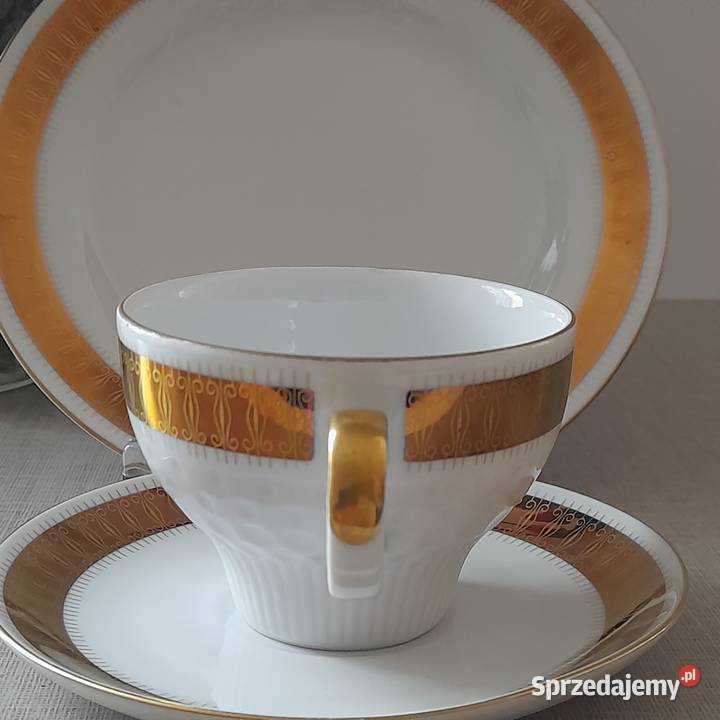 Porcelanowe trio śniadaniowe Kahla Niemcy DDR Bogatynia