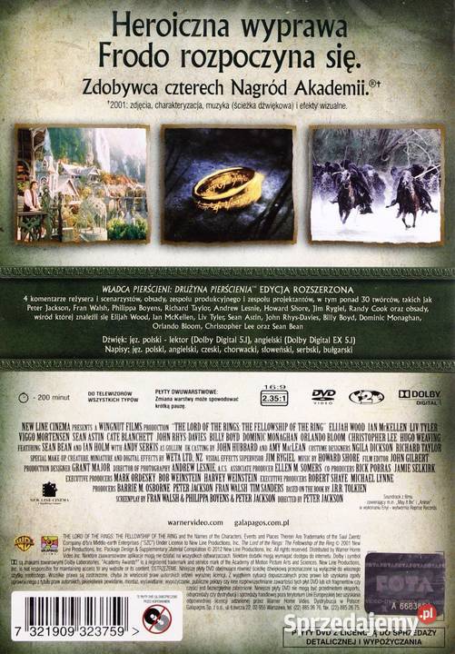 WŁADCA PIERŚCIENI TRYLOGIA 2PŁYTOWE ED wielkopolskie Kalisz