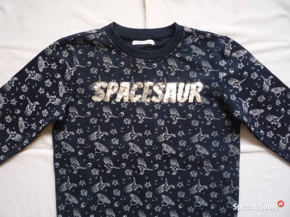 Sinsay 134 Granatowa Bluza dinozaury odwracajace Szczecin