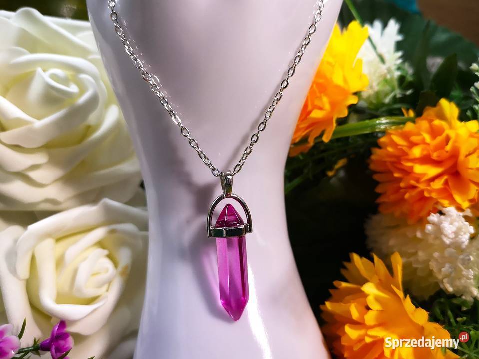 Naszyjnik z różowym kryształem Naszyjniki