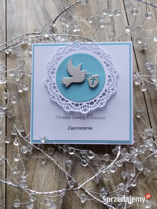 Zaproszenia ręcznie robione NA CHRZEST Magic Konin
