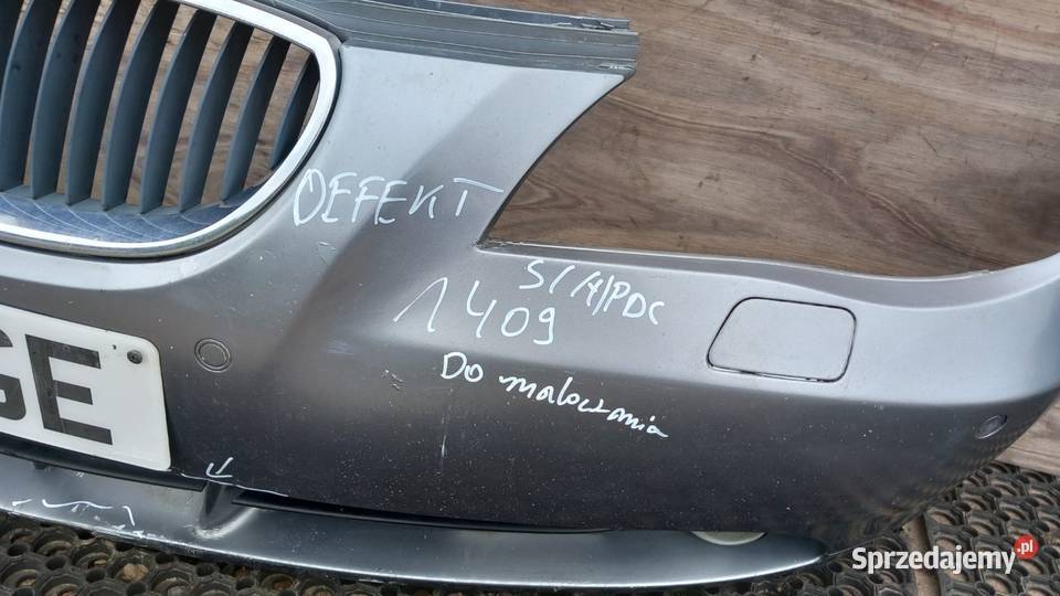 BMW 5 E60 E61 ZDERZAK PRZÓD HALOGEN SPRYSK PDC osobowe Zbierkowo
