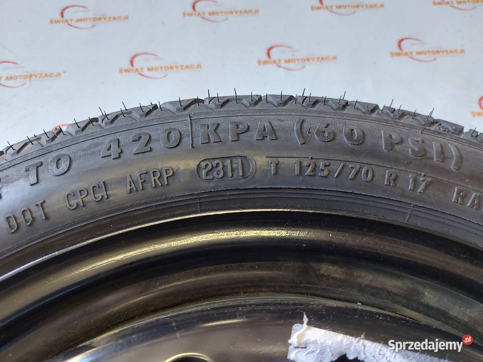 OPEL INSIGNIA A koło dojazdowe 1257017 98M 5x120 Koła dojazdowe Kielce