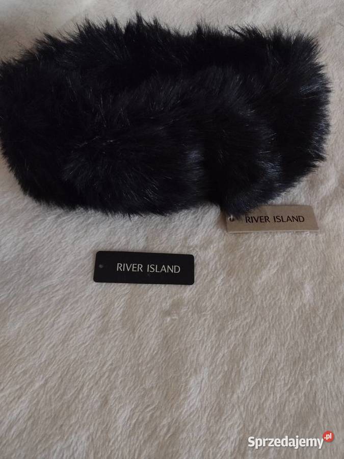 RIVER ISLANDCzarna futrzana opaska na głowęNOWA