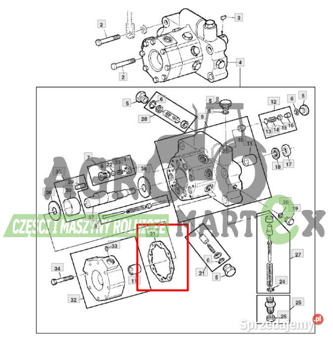 L62442 R59234 R39178 USZCZELKA POMPY HYDR JD Wichrów