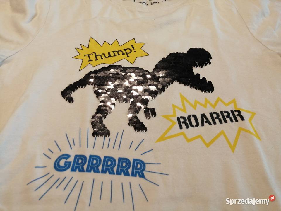 Koszulka krótki rękaw dinozaur cekiny 116 CA Czeladź