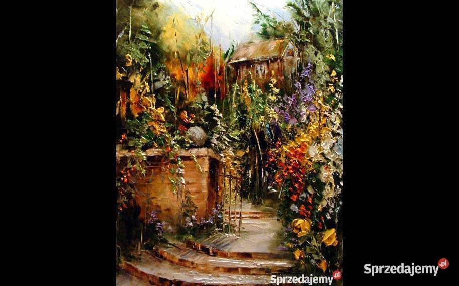 Tajemniczy ogród obraz olejny 50x40 Warszawa