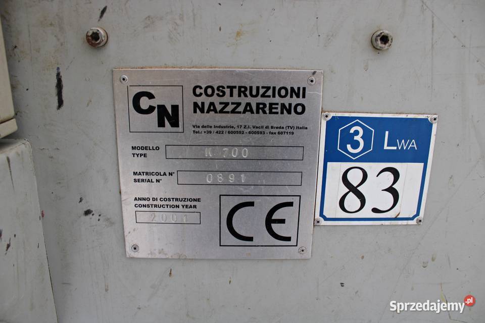283 Rębak do odpadów Nazzareno K700 15 kW Łabunie