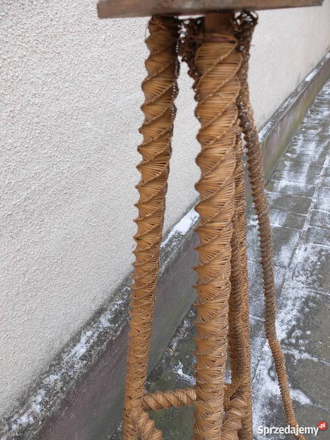 Stara sztuka ludowa kwietnik z dekoracją ze 40cm Kościan