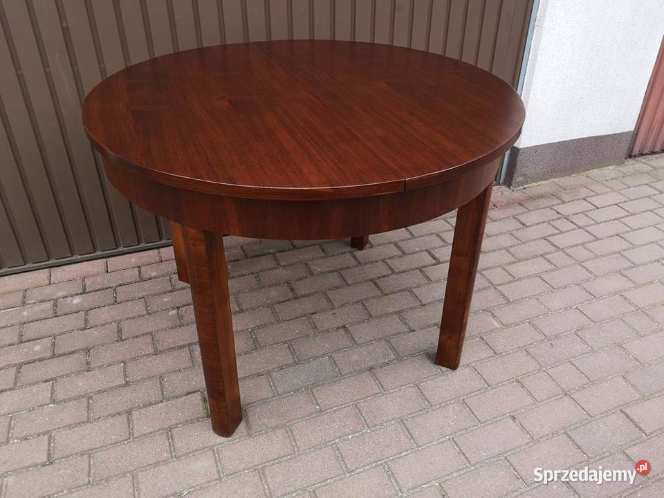 Stół ArtDeco Okrągły Orzech 110 Zgrabny Antyk Meble Swarzędz