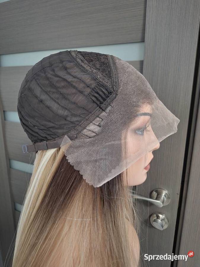 Peruka długa blond shatush z koronkową siateczką Nakrycia głowy Malbork