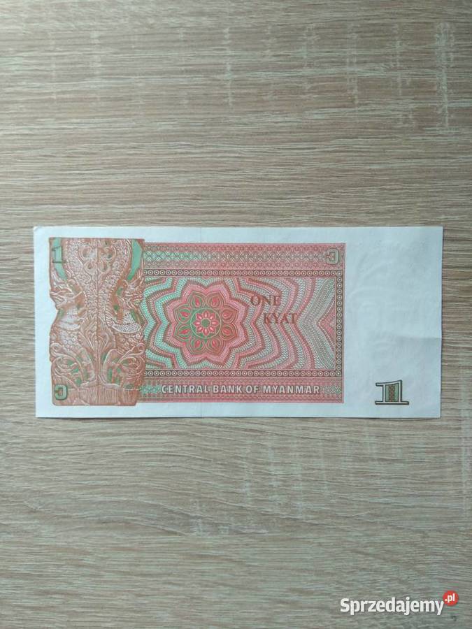 Banknot 1 kiat Myanmar Chrząstawa Mała