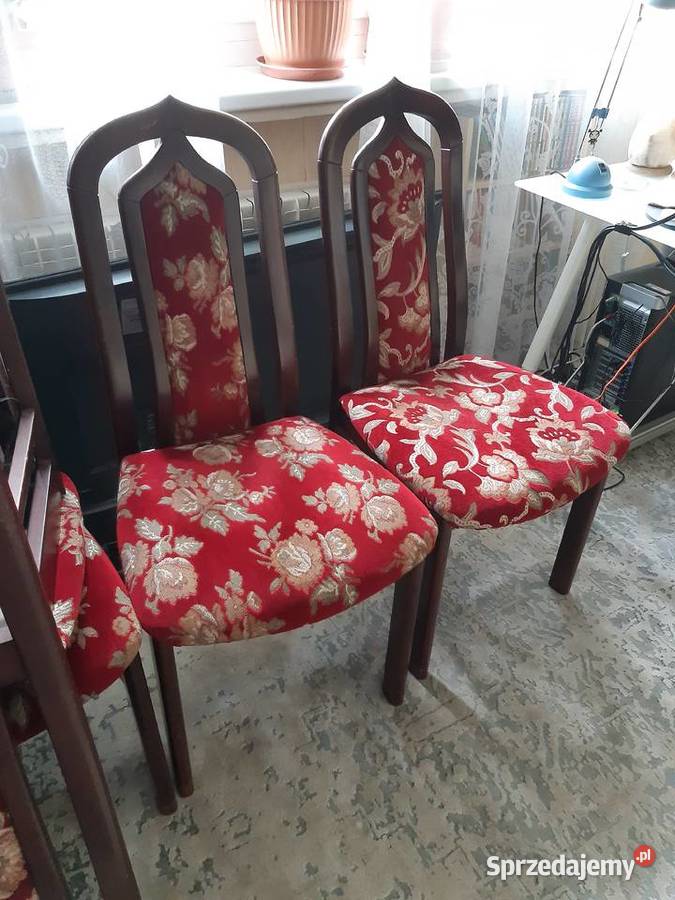 Drewniane tapicerowane krzesła do jadalni Krzesła łódzkie Łódź sprzedam
