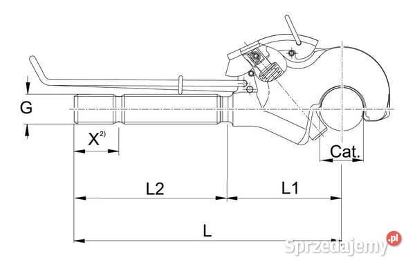 Końcówka hakowa łącznika górnego M30 x 35 P 257 Kamionna
