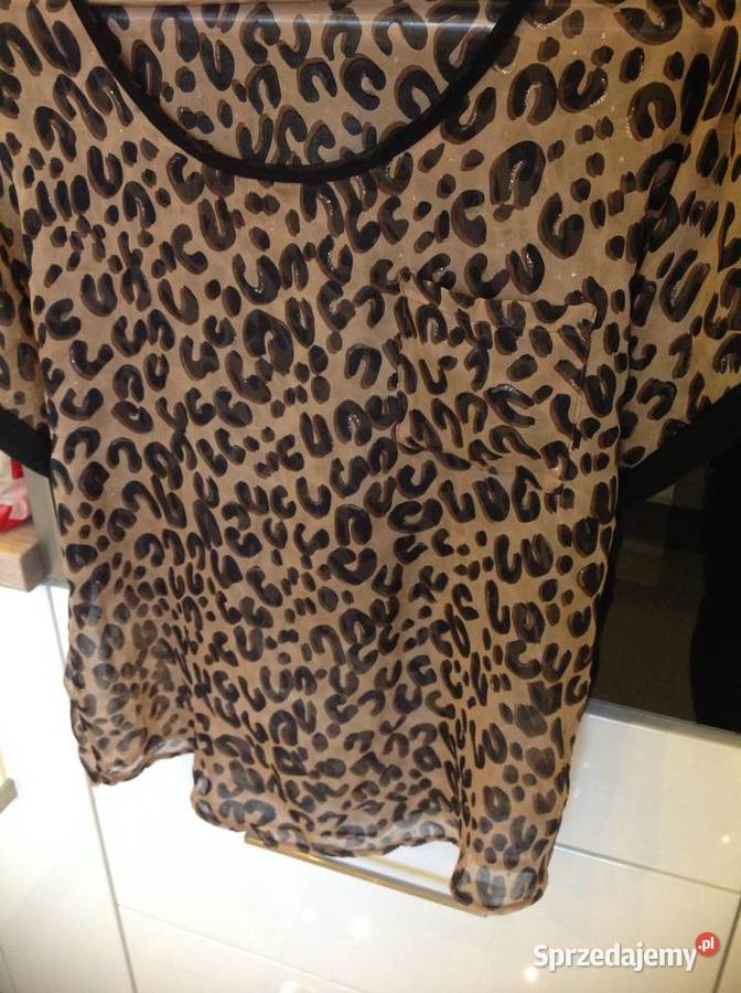 Bluzka Panterka Mgiełka Damska M Zwierzęcy Print sprzedam