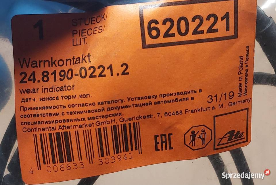ATE CZUJNIK KLOCKÓW TYŁ BMW 3 E46 Mielęcin