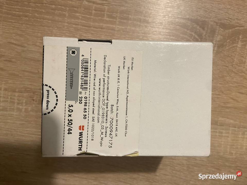 Wkręty Wurth 550 250 Wrocław sprzedam