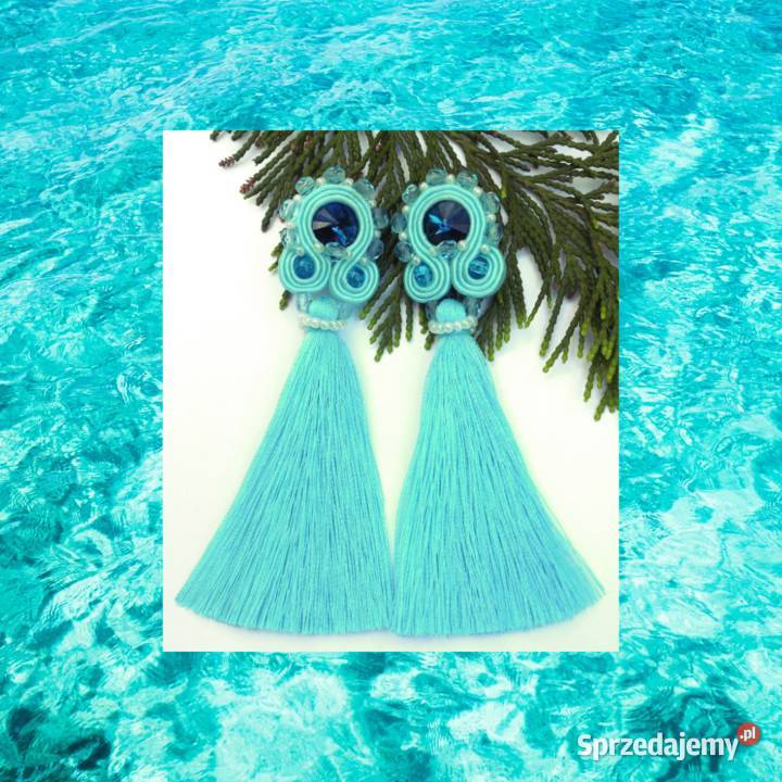 KOLCZYKI NIEBIAŃSKI BŁĘKIT SUTASZ Kolczyki