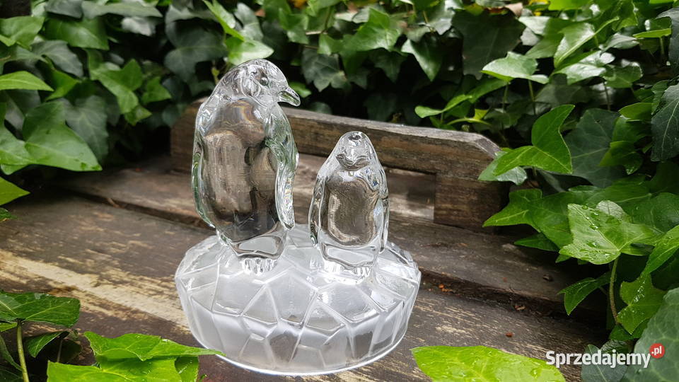 Kryształowa figurka pingwinów Myszków