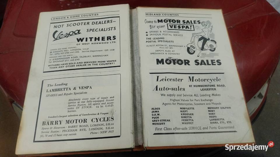 Vespa oryginalna książka obsługi 1957 Pozostałe Kończyce