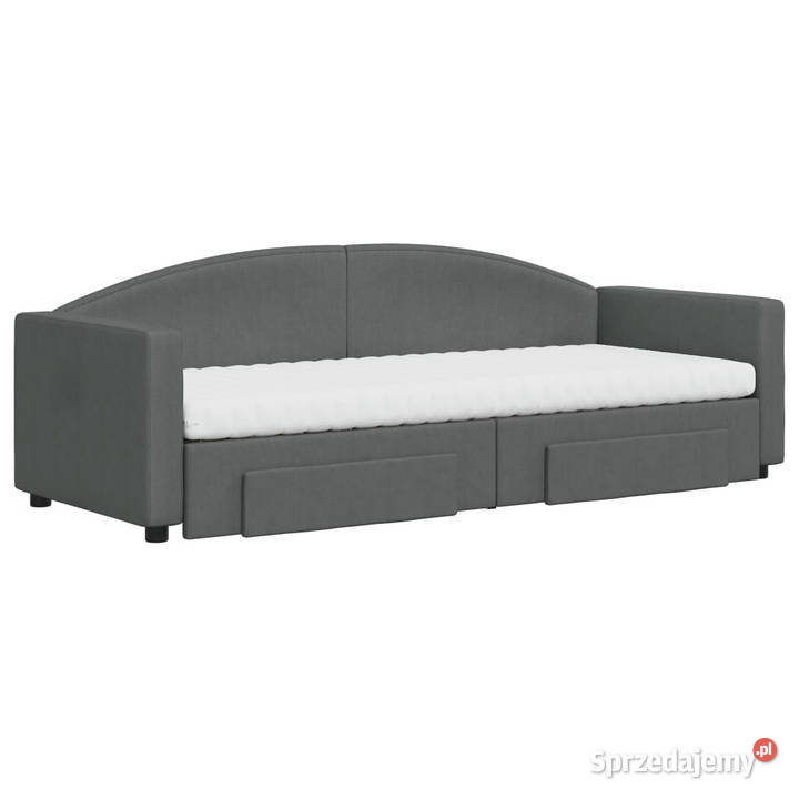 Sofa rozsuwana z szufladami ciemnoszara tkanina