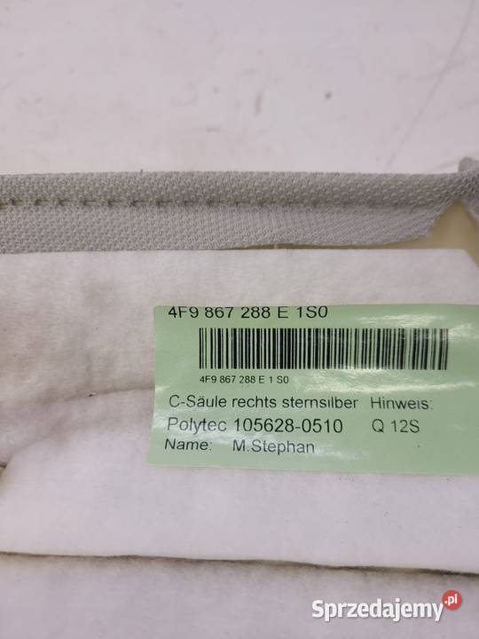 OSŁONA SŁUPKA TYŁ AUDI A6 C6 AVANT 4F9867288E osobowe śląskie Przystajń sprzedam