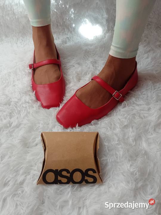 4142 ASOS Design Czerwone baleriny wieczorowe z Kraków