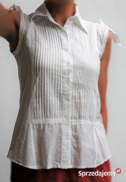 Bluzka damska RCC S plisowana biała wiązane Bluzki i koszule lubelskie Lublin