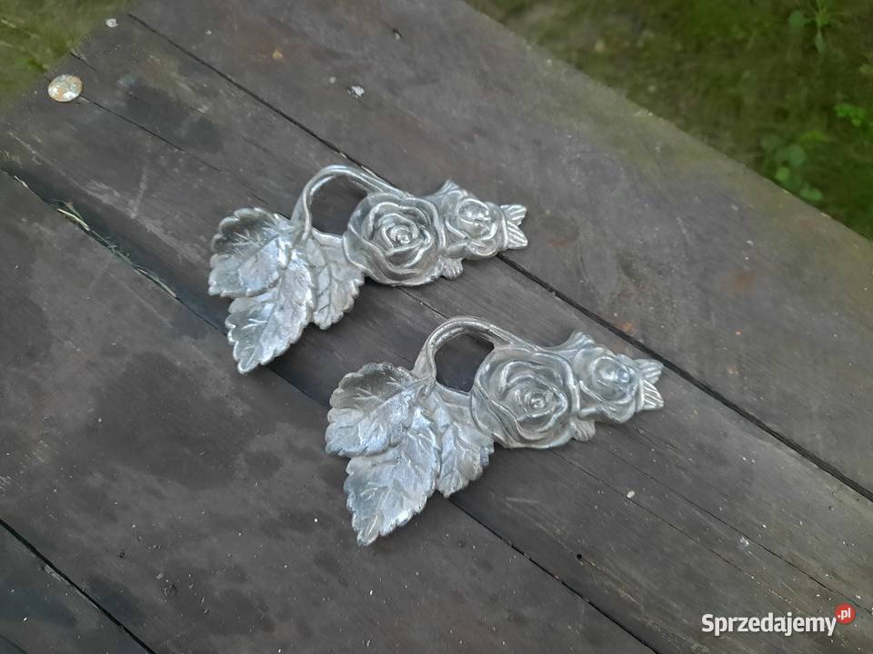 Róża aluminiowe uchwyty do tacy PRL